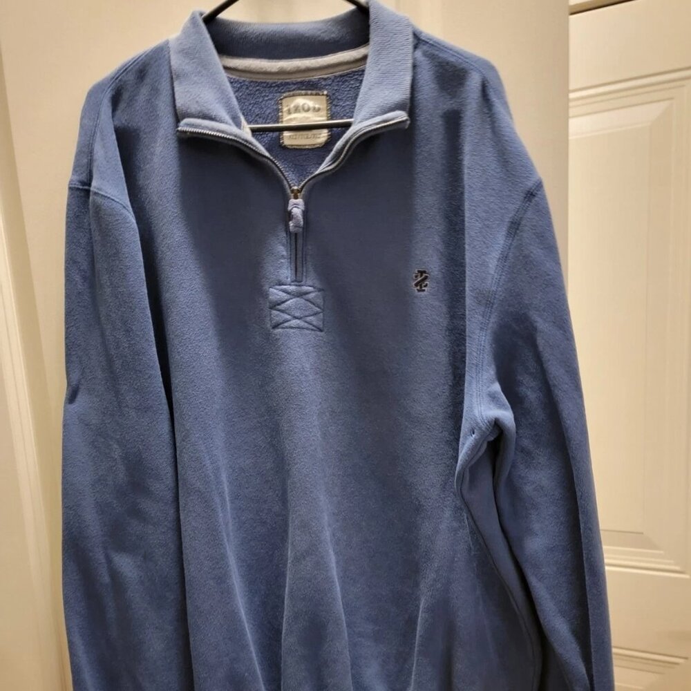 Izod Men's Sweatshirt Blue Long Sleeve 1/4 Zip Pullover XLT